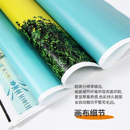 定做无框画定制实木办公室装饰画婚纱照片艺术微喷油画布打印挂画