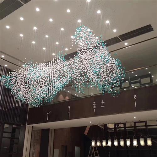 非标定制酒店大堂吊灯工程大型造型灯具个性创意售楼部沙盘客厅灯