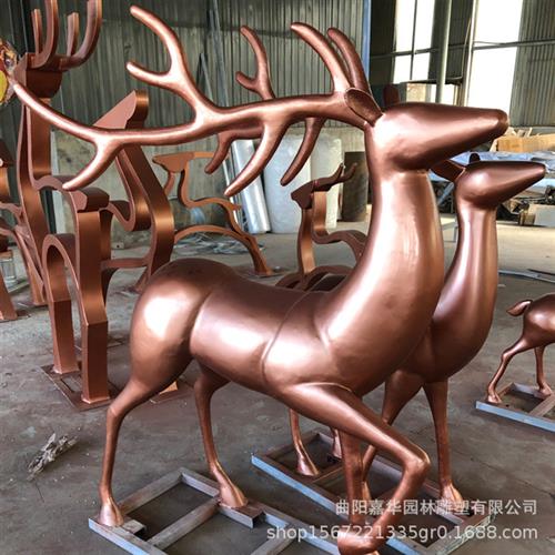 户外花园林景观仿真梅花鹿装饰锻铜动物雕塑古铜工艺品摆件