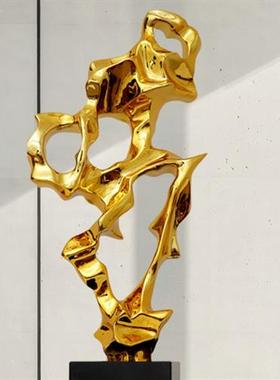 新中式假山可达豪华酒店售楼处雕塑艺术简约现代抽象透明树脂桌饰