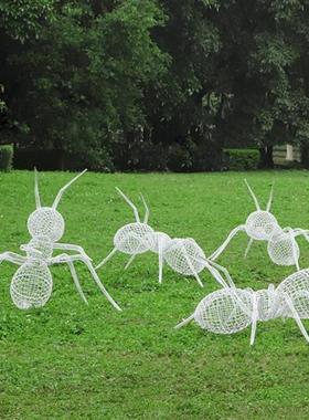 户外小区不锈钢铁艺镂空人物雕塑售楼部云朵抽象摆件公园草坪装饰