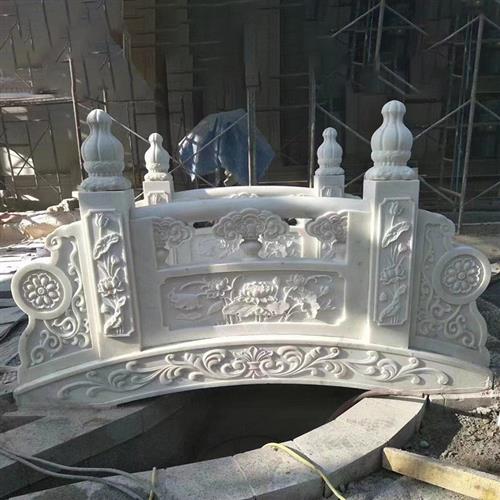 石雕石拱桥护栏石栏杆汉白玉石桥大理石栏杆升旗台雕塑工艺品摆件