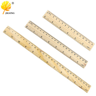 30cm木质单面双刻度直尺办公室学生教师绘画工具测量长度