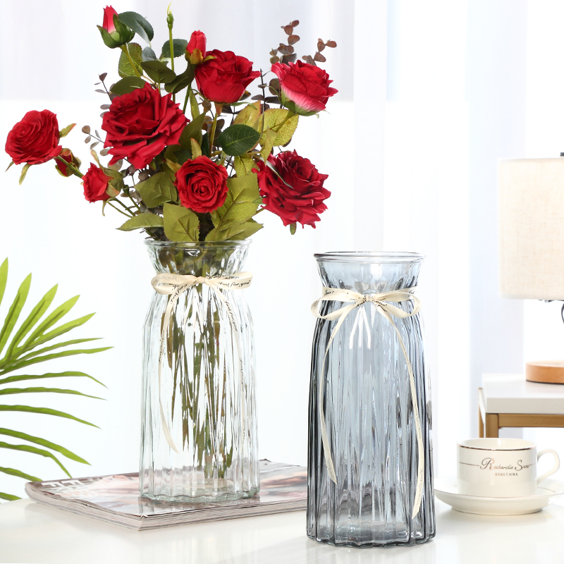欧式创意大号彩色透明水培花瓶