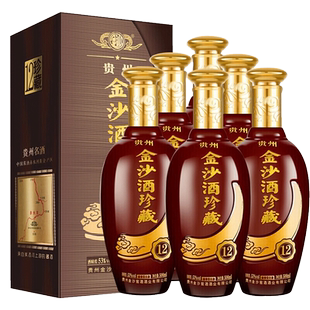 22年产 整箱53度节日送礼 贵州金沙酒珍藏12酱香型白酒500ml 6瓶