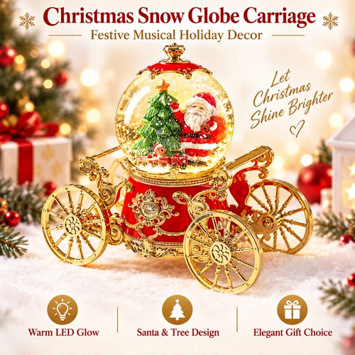 Christmas Crystal Ball Music Box圣诞节水晶球音乐盒