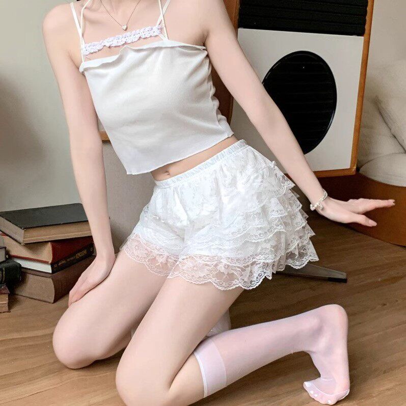 安全裤女防走光春秋蕾丝蓬蓬裙南瓜裤夏季可外穿短裤不卷边打底裤