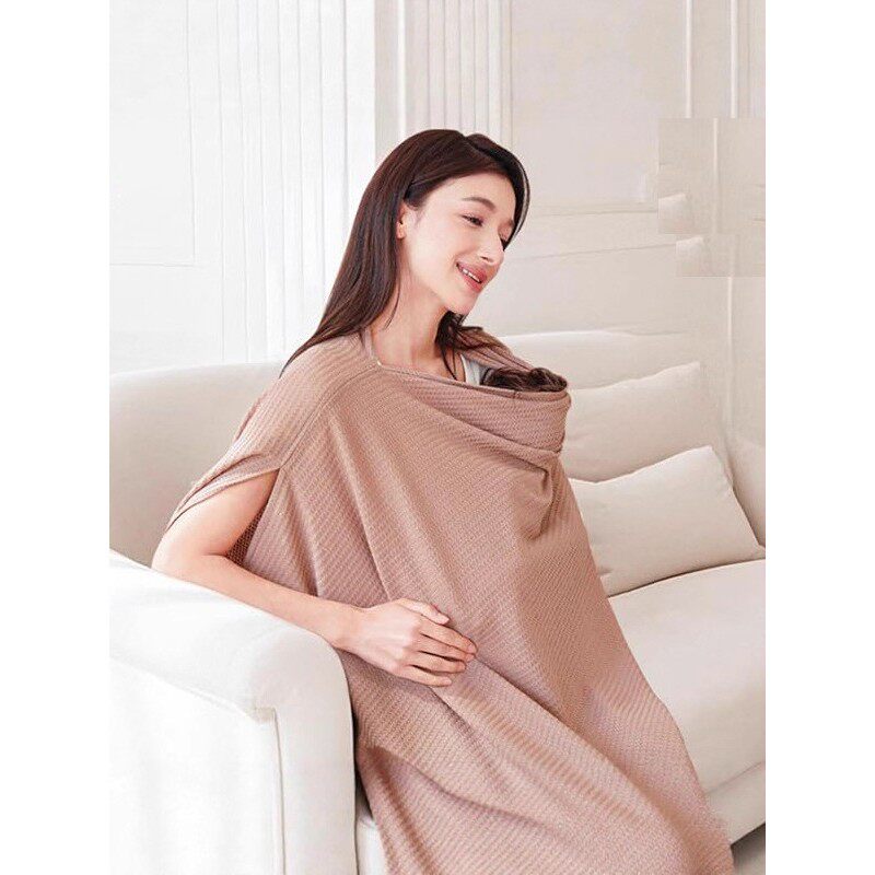 华夫格多功能哺乳巾提花