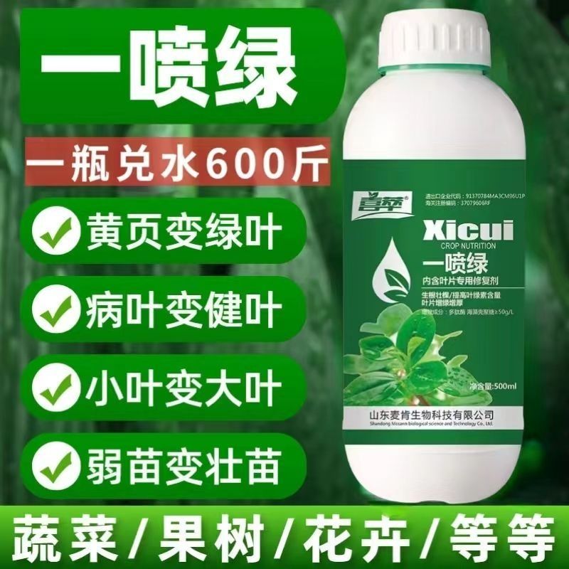 黄叶死苗一喷绿果树柑橘蔬菜八角花卉通用一喷绿叶面肥小叶卷叶