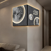 双面转角时钟创意壁灯客厅万年历高级感数显拐角挂钟电子钟表挂墙