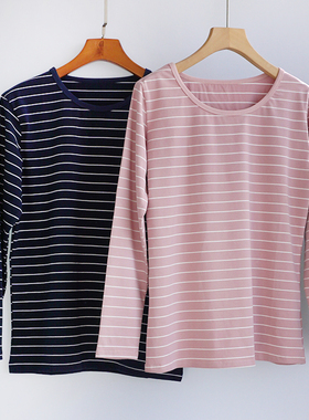 纯棉长袖T恤男士单件睡衣上衣春秋季棉线秋衣内搭可外穿打底衫