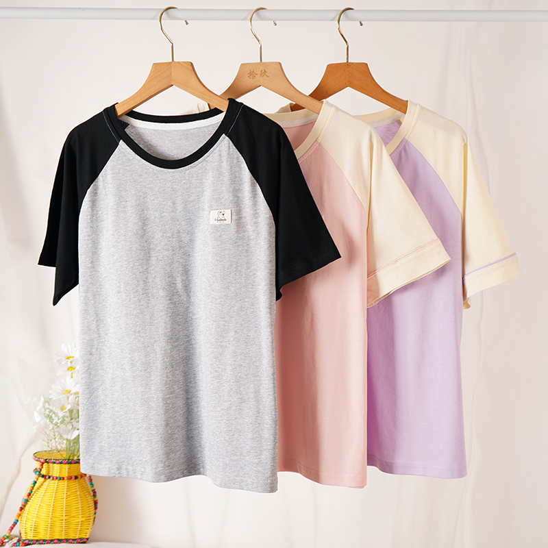 睡衣上衣带胸垫免文胸纯棉薄款