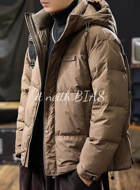 它newith Bias美国覆古短连帽羽绒服男子2024年冬季新保暖夹克