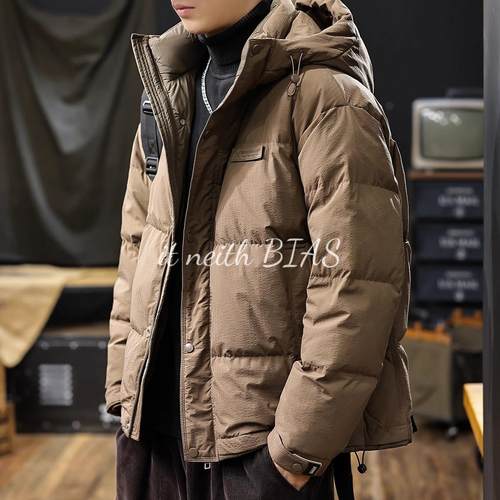 它newith Bias美国覆古短连帽羽绒服男子2024年冬季新保暖夹克
