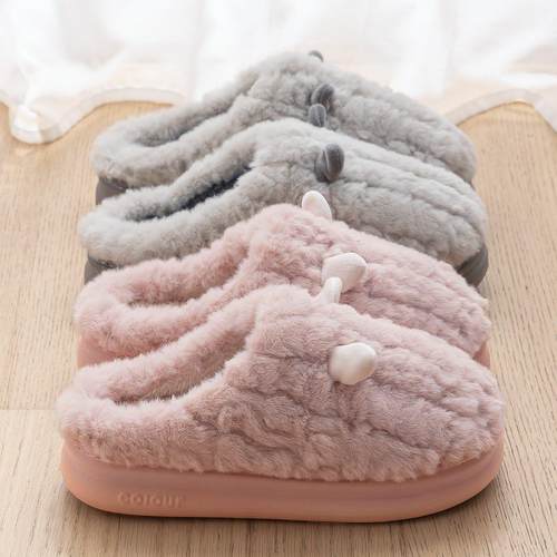 高端踩屎感棉拖鞋女款2024新款秋冬季家居室内保暖情侣毛绒拖鞋男