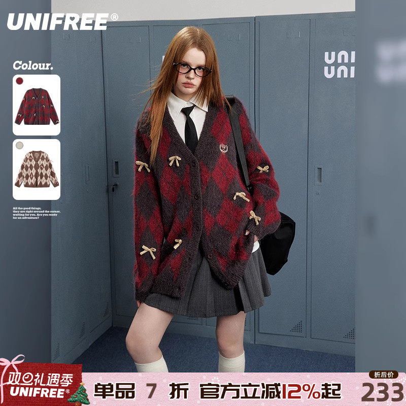 UNIFREE套头圆领毛针织衫