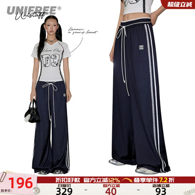 UNIFREE复古蕾丝休闲裤