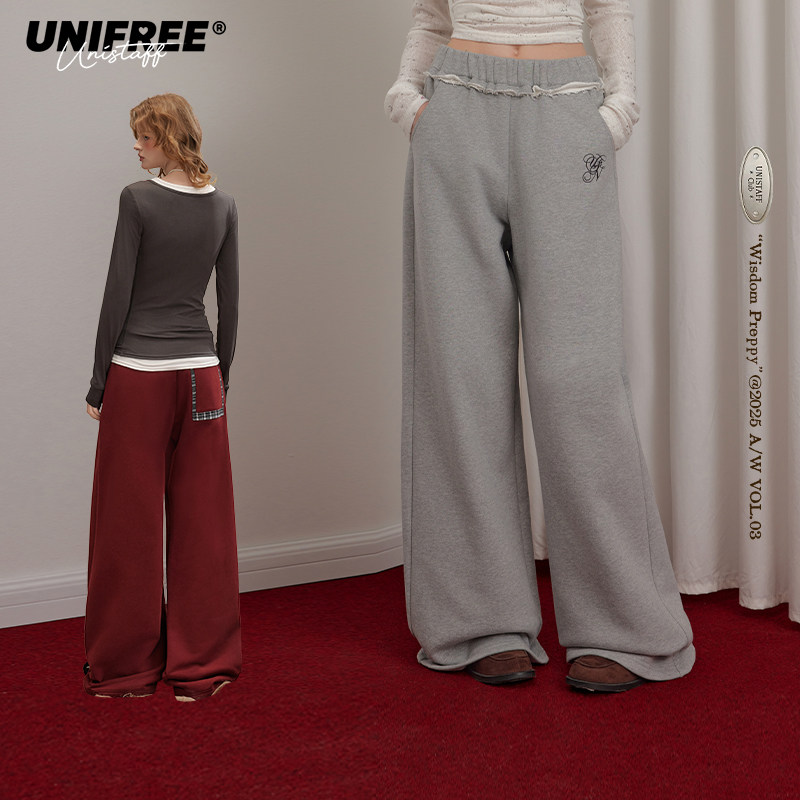 【昕怡专属】UNIFREE通勤时尚百搭高腰休闲裤长裤U254P031V1V1-2