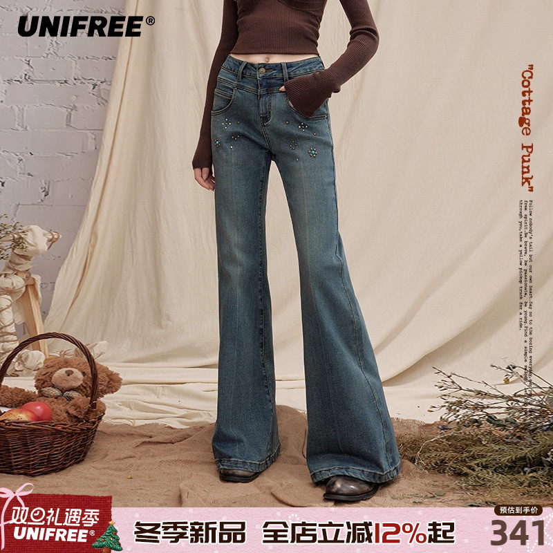UNIFREE加绒弹力牛仔裤