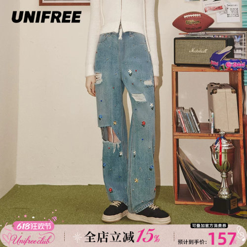 UNIFREE夏季新款百搭牛仔裤
