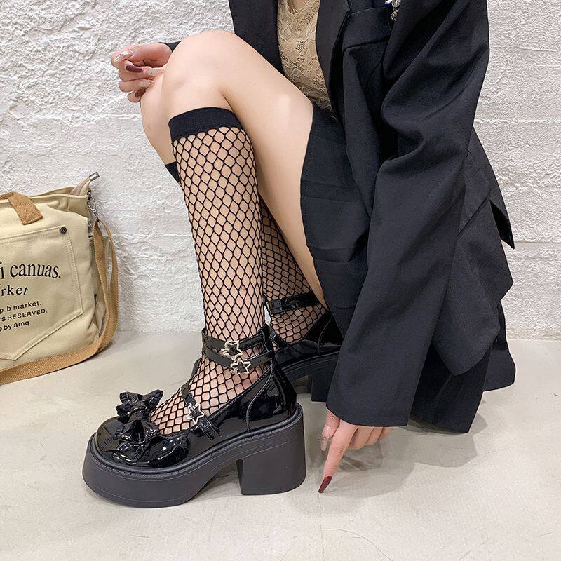 制服鞋子女增高8cm单鞋2026年春新款浅口百搭蝴蝶结洛丽塔小皮鞋