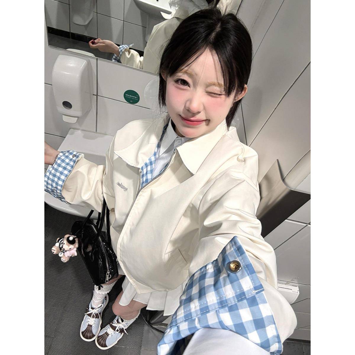 双面穿外套女2025春季新款美式复古设计感小众男女款潮牌夹克上衣