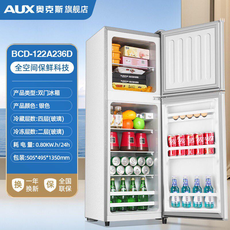 奥克斯110/181升冰箱家用小型出租房小户型用节能省电双门电冰箱