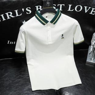 男休闲翻领商务时尚 2025新款 polo衫 潮高端奢侈品修身 短袖 T恤男士