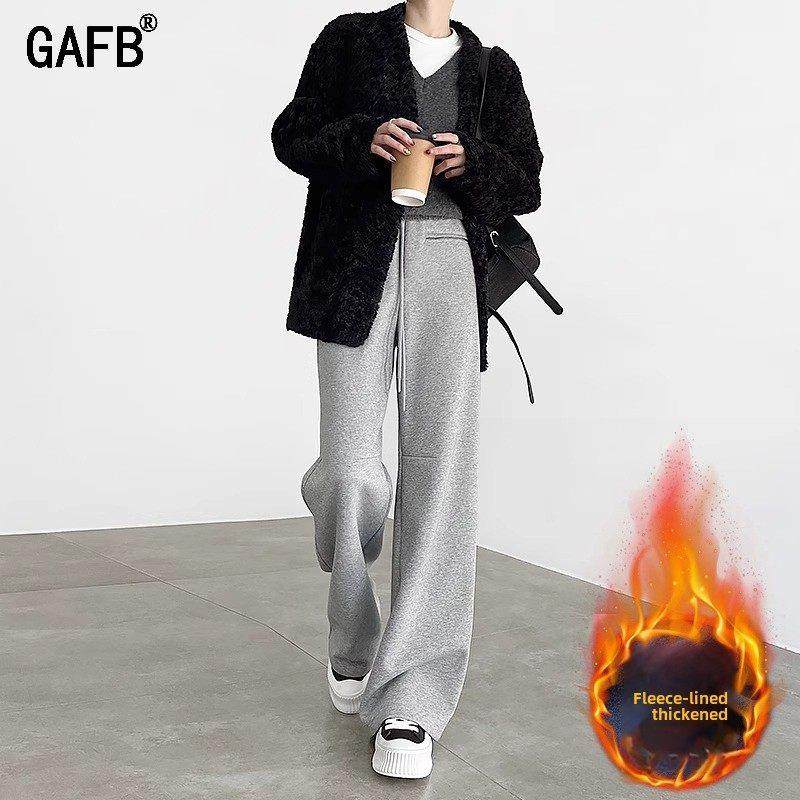 休闲裤女士秋冬季新款加绒加厚高腰宽松显瘦百搭直筒哈伦弯刀裤