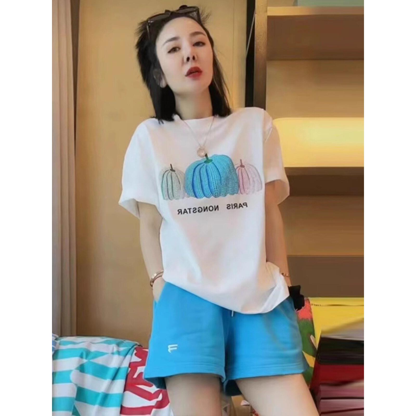 SUPDORX~夏季宽松显瘦洋气时尚休闲运动短袖微胖穿搭一整套装裤女