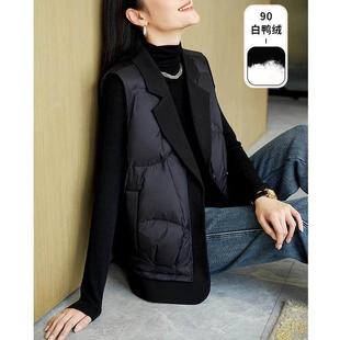 Capacity Kiss马夹秋冬女90白鸭绒羽绒服背心小众设计无袖外套潮
