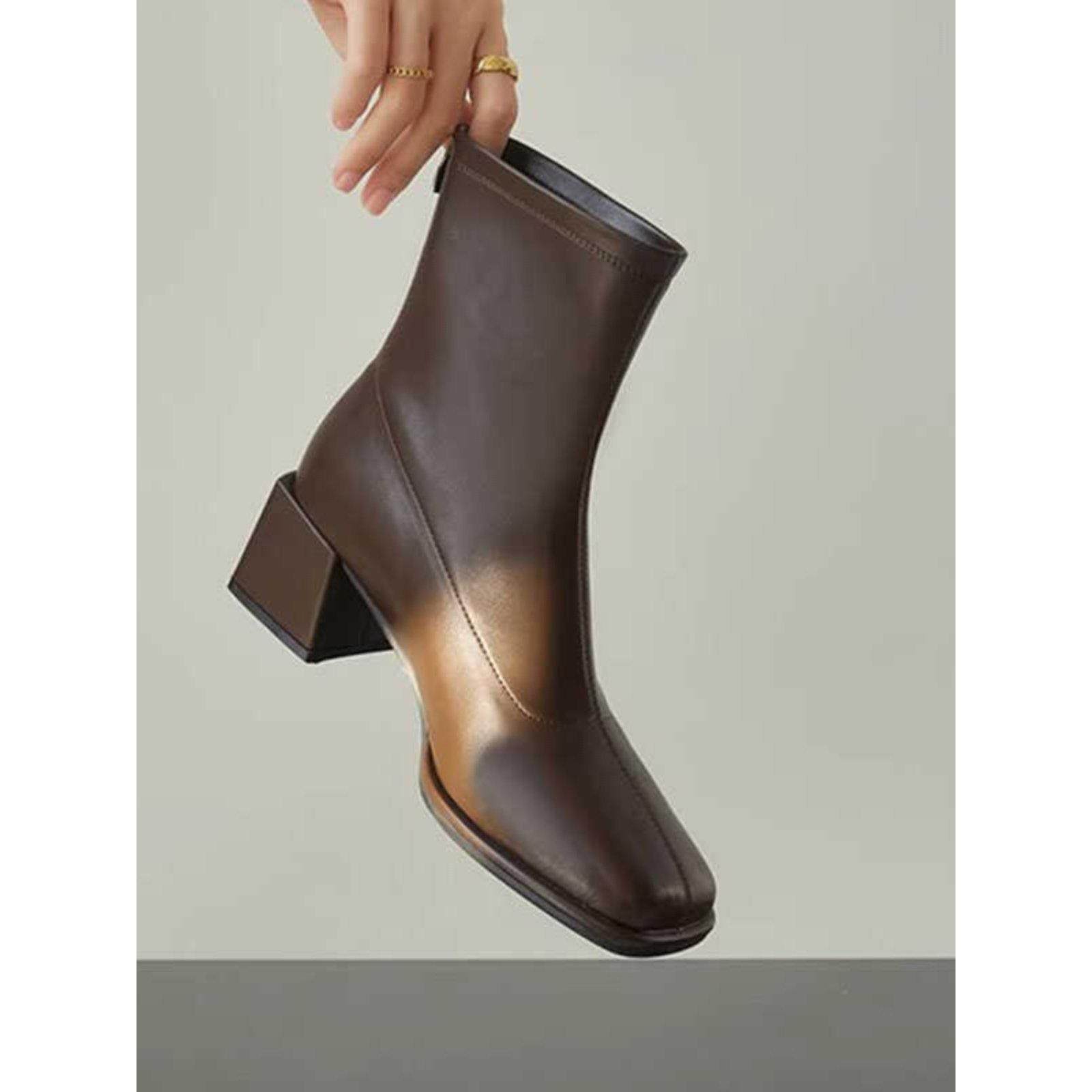 CATHYLADI 中跟马丁靴女秋冬新款瘦瘦靴加绒短靴百搭女鞋棕色单靴,女鞋,时装靴,淘宝优惠券,粉丝福利购,淘宝优惠卷