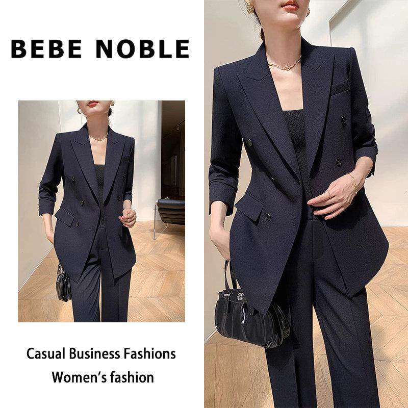 BEBE NOBLE高级感西装套装女秋冬季气质职业小西服阔腿裤两件套
