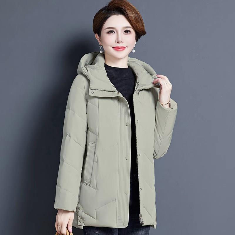 梵薇兰品牌羽绒服女冬季2024新款中年妈妈休闲时尚白鸭绒加厚外套