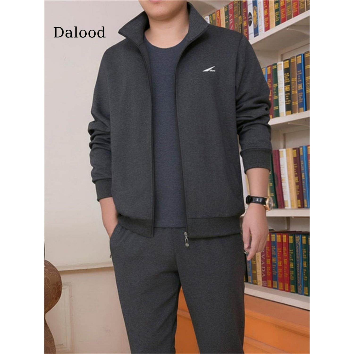 中年男士运动服套装2025年秋冬季加绒加厚宽松大码休闲冬款三件套