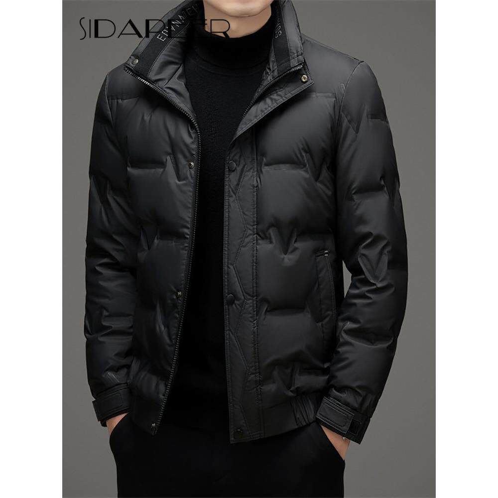 SIDAPEER中年羽绒服男2025冬季新款保暖上衣休闲立领夹克外套男款