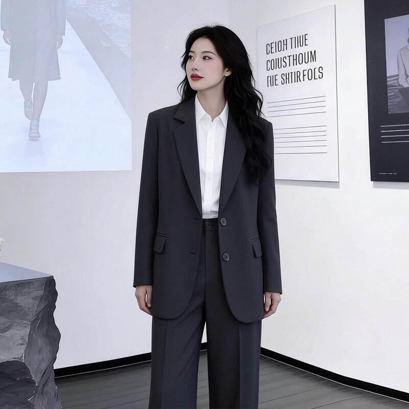 LILY MOST黑色西装套装女春季新款宽松休闲气质职业正装高级西服