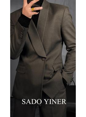 SADO YINER秋季新款潮流时尚百搭轻奢高级感廓形正装西服西裤套装