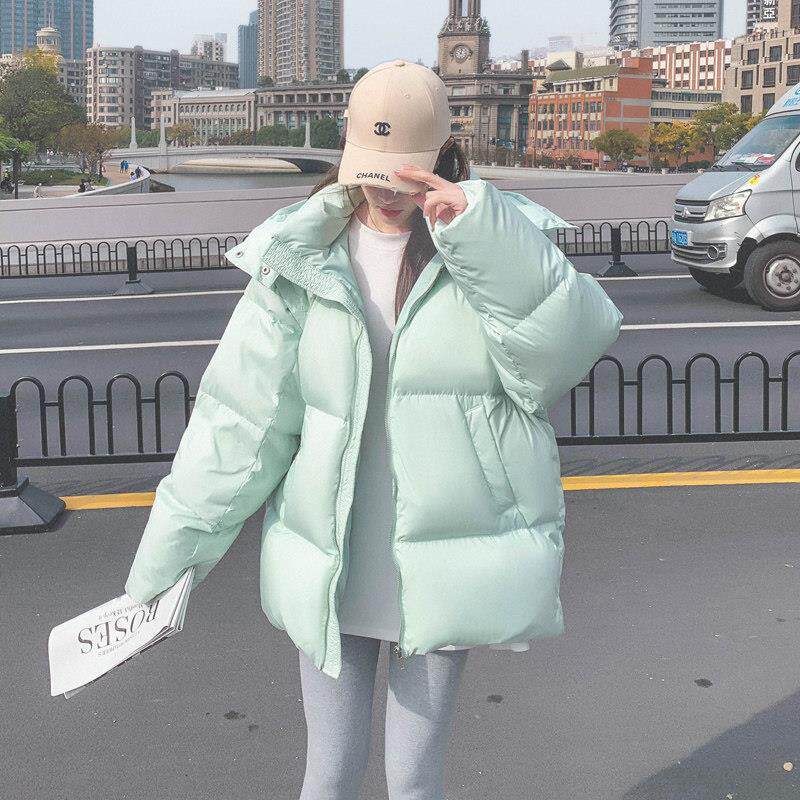 MAMEGTG薄荷绿羽绒服女冬季新款设计感可拆卸宽松加厚白鸭绒外套