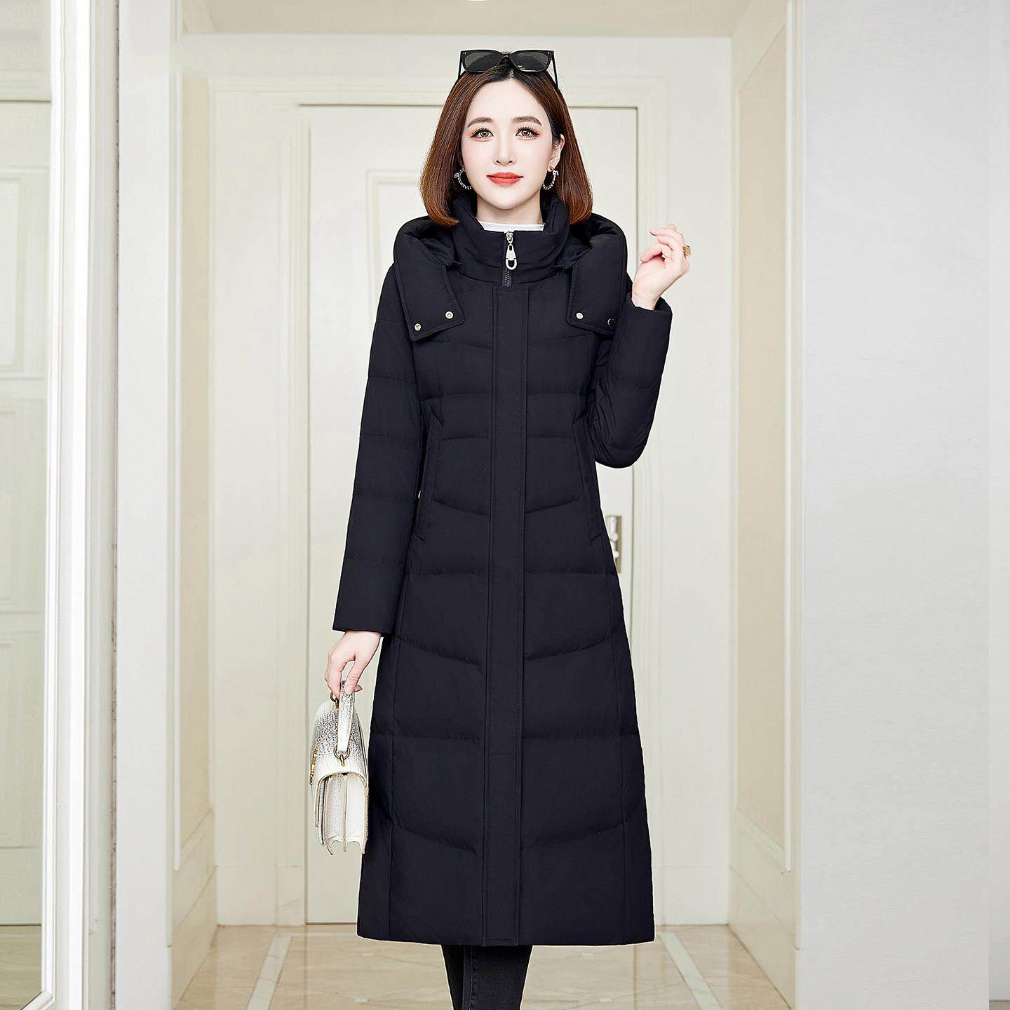 梵薇兰时尚气质妈妈羽绒服女长款2026冬季新款过膝白鸭绒品牌外套