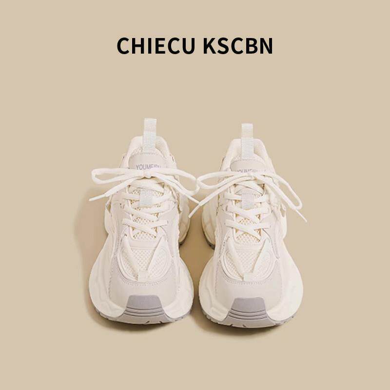 Chiecu Kscbn厚底小白鞋新款网面轻便舒适老爹鞋户外休闲运动鞋