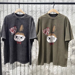 【MOOM联名】正品2026夏新品套色炒雪花斑驳棉质T恤MBF2TEE047