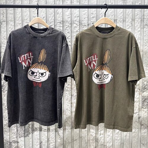 【MOOM联名】正品2026夏新品套色炒雪花斑驳棉质T恤MBF2TEE047