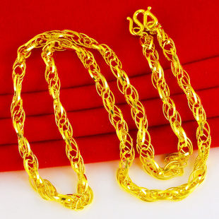 黄金项链9999足金男女款纯金链子新款时尚素链粗女士显大按克
