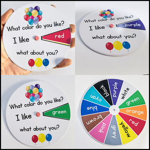 颜色英语单词卡片 儿童语言专注力认知色彩闪卡教师彩图教具塑封