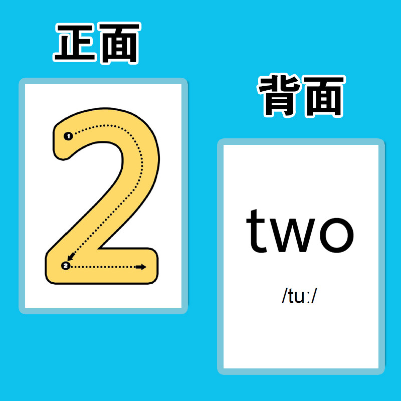 学习认识数字英语卡片早教启蒙