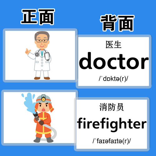 职业幼儿英语启蒙日常单词闪卡