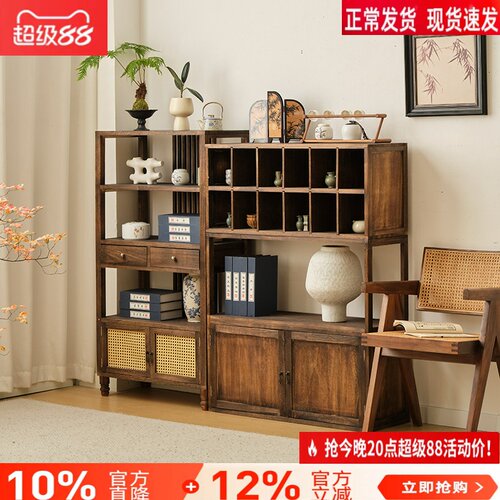 睡康庭新中式实木餐边柜