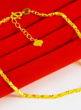 黄金手链9999足金女款真金手镯小鱼链美妆链纯金首饰按克送礼