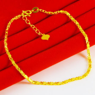 黄金手链9999足金女款真金手镯小鱼链美妆链纯金首饰按克送礼